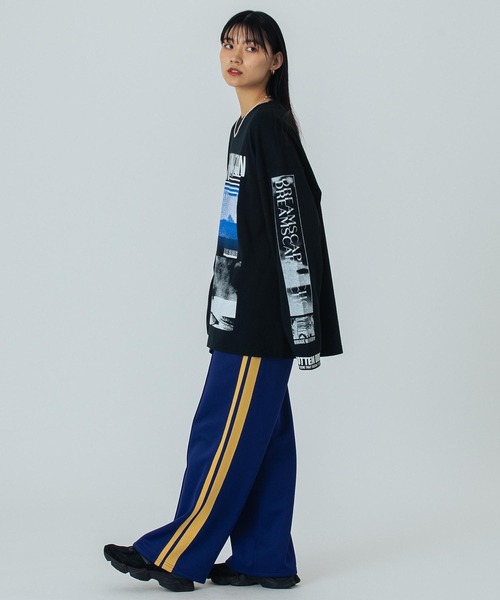 「OKIRAKU」 長袖カットソー ONE SIZE ブラック レディース_画像3