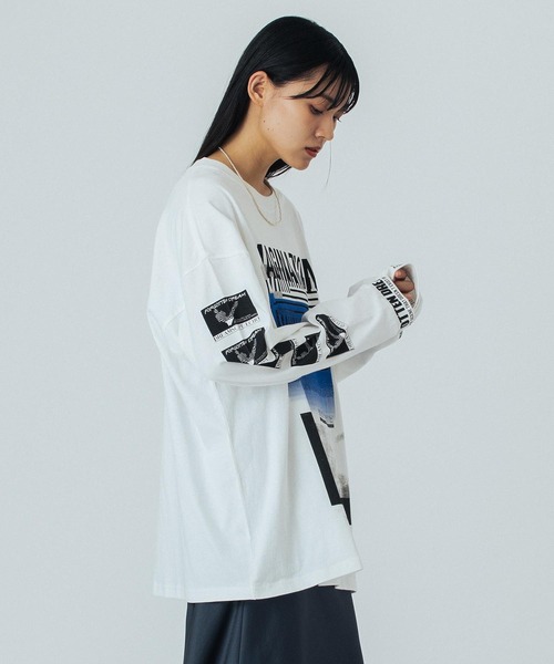 「OKIRAKU」 長袖カットソー ONE SIZE ブラック レディース_画像6