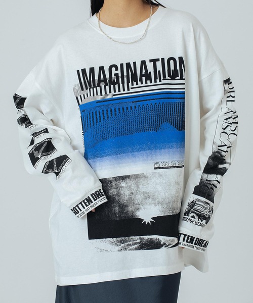 「OKIRAKU」 長袖カットソー ONE SIZE ブラック レディース_画像9