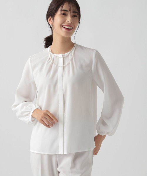 「Elura」 長袖ブラウス MEDIUM ホワイト レディース_画像8