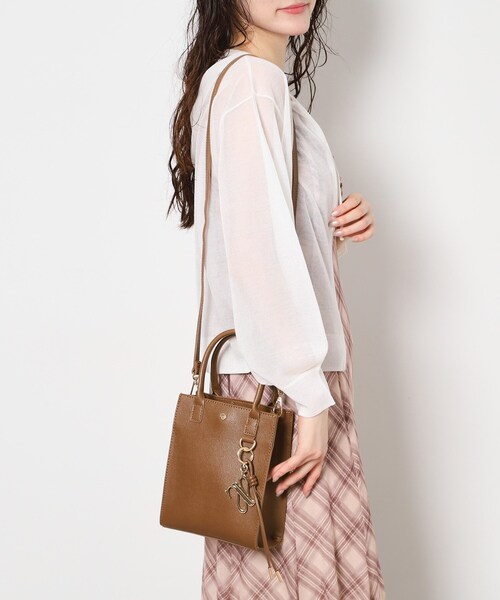 m*に様 HIGH CLASS 2wayショルダーバッグ ブラウン Ober Tashe（オーバータッシェ） ショルダーバッグ バッグ 縦長2WAY