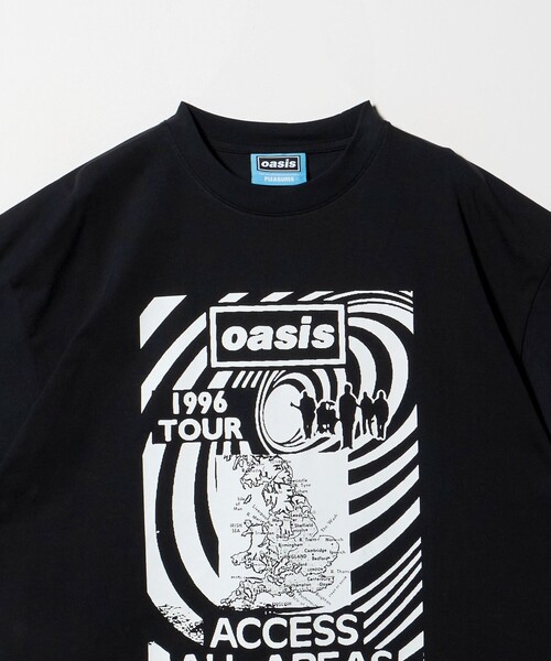 PLEASURES（プレジャーズ） tシャツ × oasis」ALL ACCESS Tシャツ