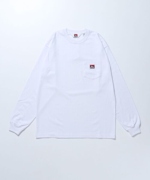 「BEN DAVIS/WHITE LABEL」 長袖Tシャツ SMALL カーキ メンズ_画像8