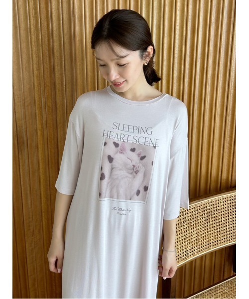 SNIDEL HOME パジャマ ルームウェア 「接触冷感」ネコTシャツ