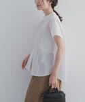 ブラウス シャツ 半袖 コットンレース切替ブラ...の詳細画像5