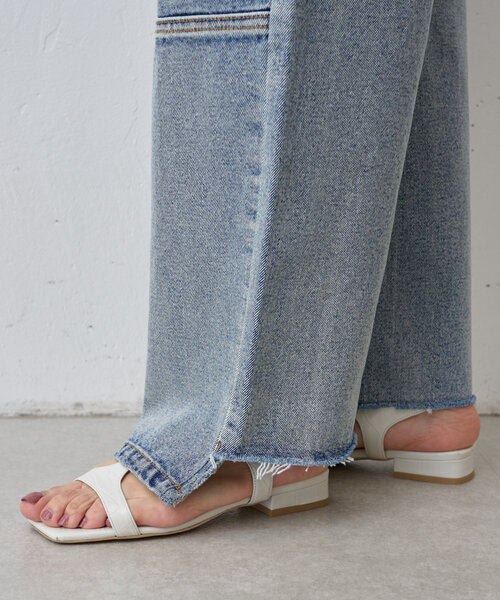 「BEARDSLEY」 「yenn」デニムパンツ 38 インディゴブルー レディース_画像9