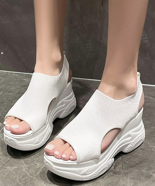 「Miniministore」 ヒールサンダル 24.0cm ブラック レディース_画像6