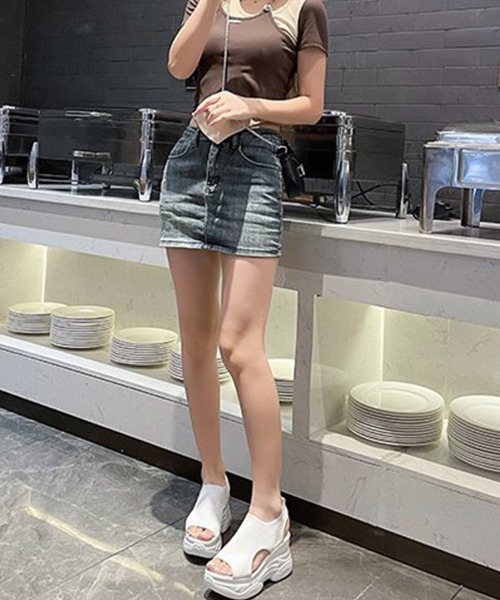 「Miniministore」 ヒールサンダル 24.0cm ブラック レディース_画像8
