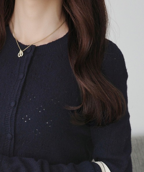 「mily bilet」 ニットカーディガン SMALL チャコールグレー レディース_画像6