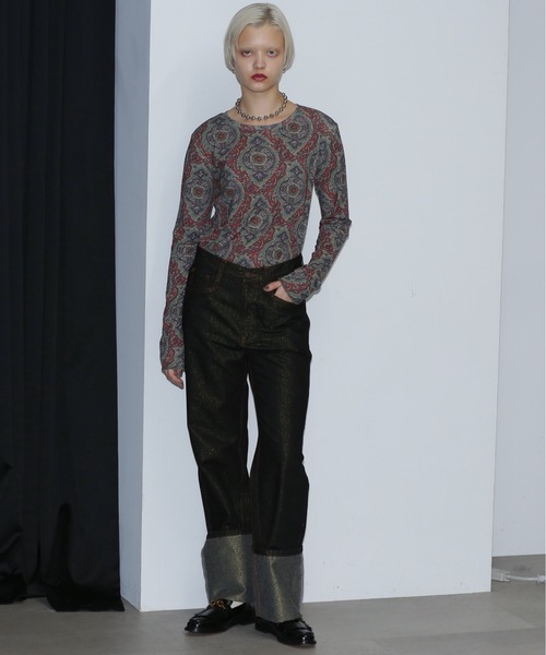 「mici」 デニムパンツ MEDIUM ブラック レディース_画像2