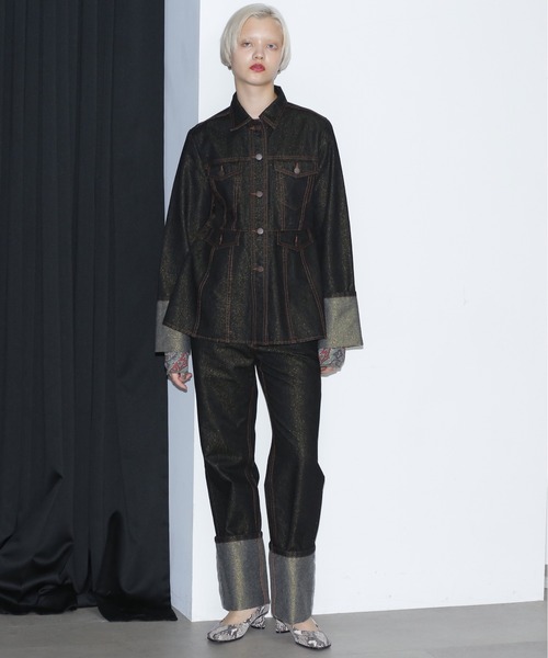 「mici」 デニムパンツ MEDIUM ブラック レディース_画像3