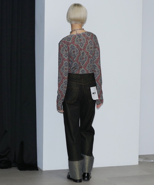 「mici」 デニムパンツ MEDIUM ブラック レディース_画像8