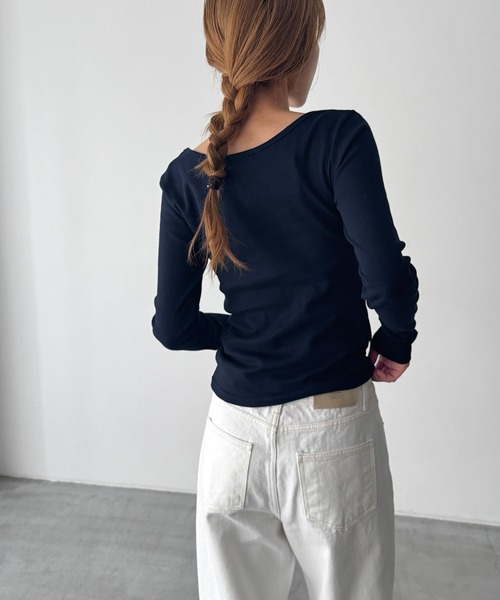 「CANAL JEAN」 「El mar」長袖カットソー ONE SIZE ホワイト レディース_画像4