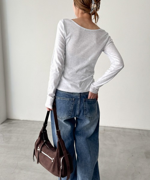 「CANAL JEAN」 「El mar」長袖カットソー ONE SIZE ホワイト レディース_画像7