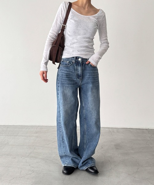 「CANAL JEAN」 「El mar」長袖カットソー ONE SIZE ホワイト レディース_画像8