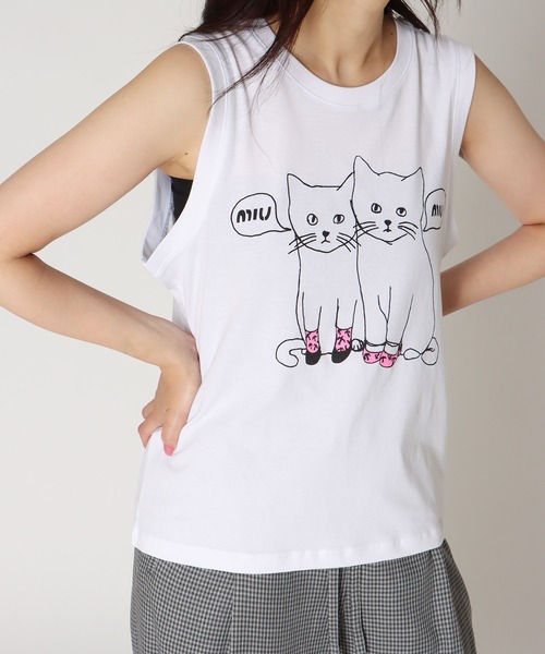 BLACK SCORE（ブラックスコア） tシャツ BLACK SCORE / MIU MIU CATS