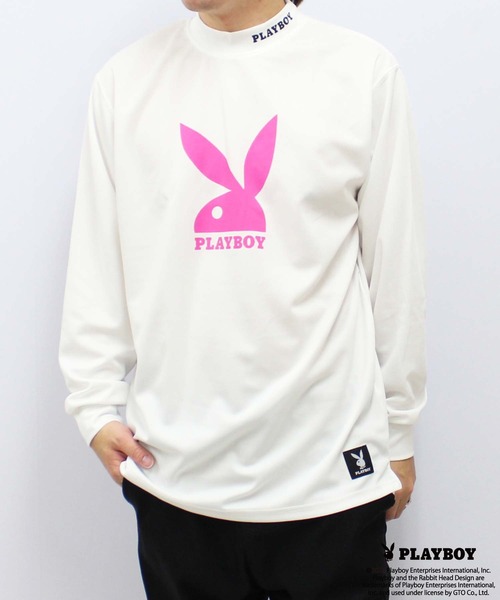PLAYBOY（プレイボーイ） tシャツ PLAYBOY鹿の子モックネック長袖 