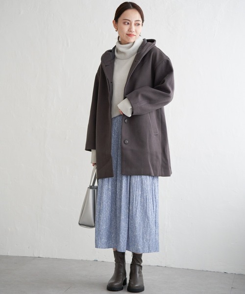 ikka ニット セーター ワイドタートルネックニットプルオーバー