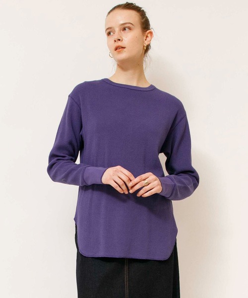 tシャツ ワッフルプレーンプルオーバー レディース