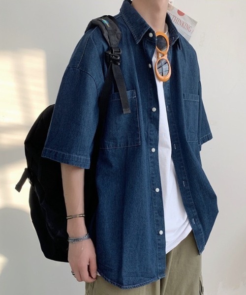 ★送料込◆2色 ローリング デニムシャツ&ピンタック パンツ SET B.R.U シャツ ダブルポケットデニムシャツ メンズ : ZOZOTOWN