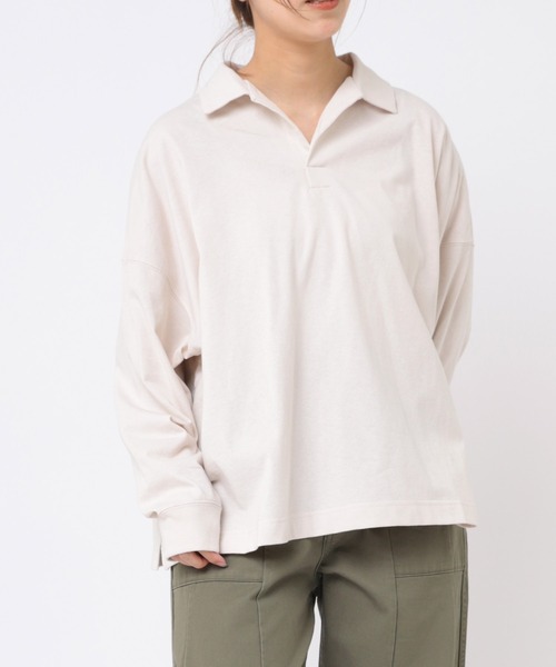 tシャツ M2095 ２１／−ＯＥ天竺スキッパープルオーバー レディース
