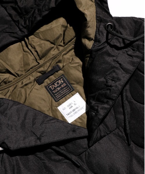 TAION　MILITARY PULL OVER HOODIE ブラック XL TAION ダウンジャケット ダウン TAION/タイオン MILITARY