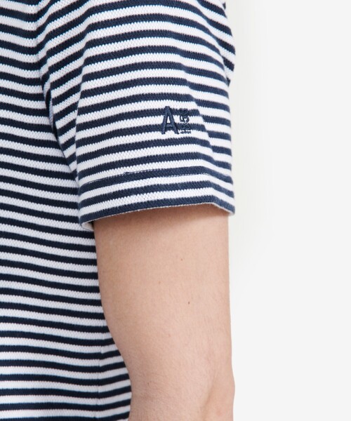 AIGLE（エーグル） tシャツ UVカット ボーダー ワンポイント刺繍