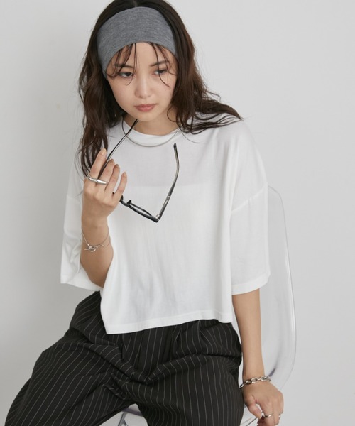 Aunt Marie's（アントマリーズ） tシャツ 半袖 「接触冷感」クロップド