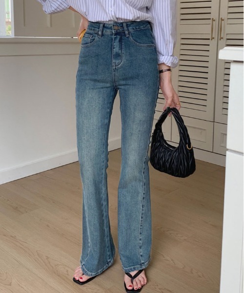 ジーンズ デニム デニムパンツ ストレッチ インライン ブーツ