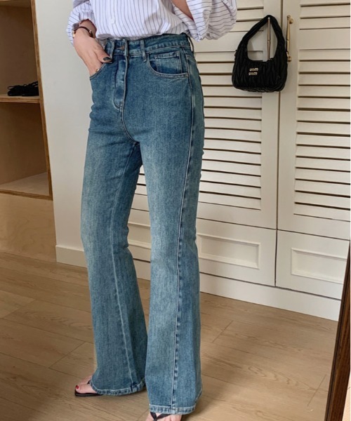 ジーンズ デニム デニムパンツ ストレッチ インライン ブーツ