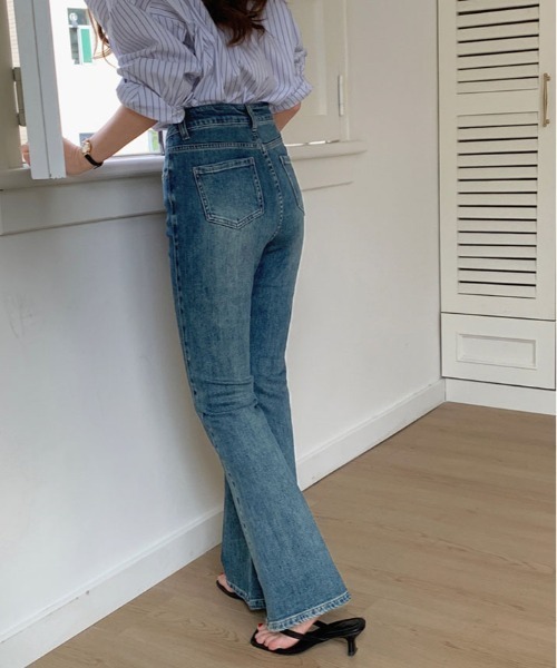 ジーンズ デニム デニムパンツ ストレッチ インライン ブーツ