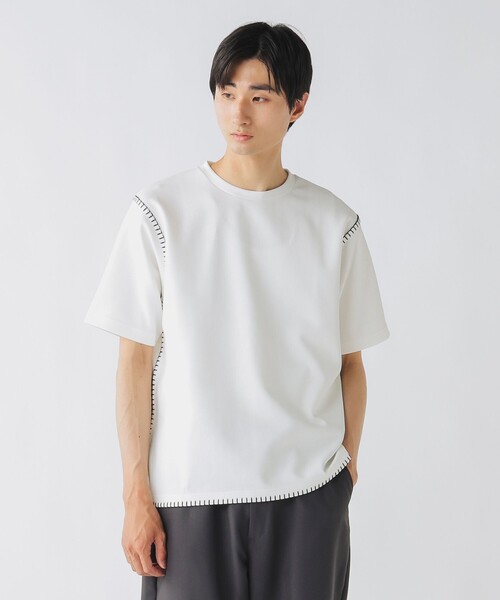 BEAMS HEART tシャツ ブランケットステッチ ショートスリーブ T