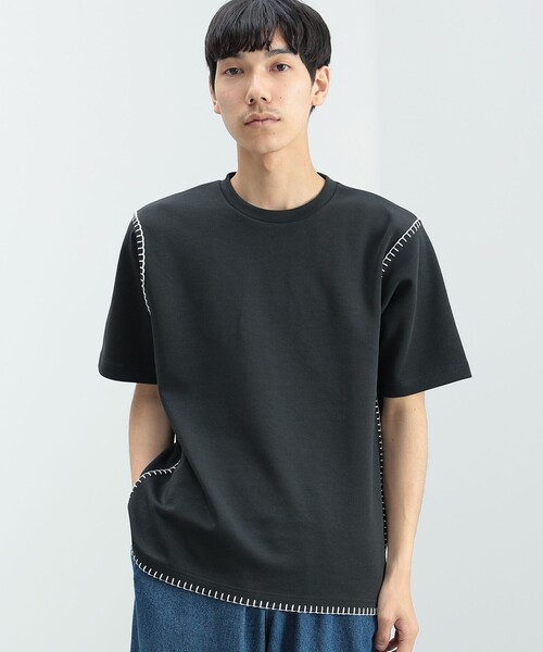 BEAMS HEART tシャツ ブランケットステッチ ショートスリーブ T