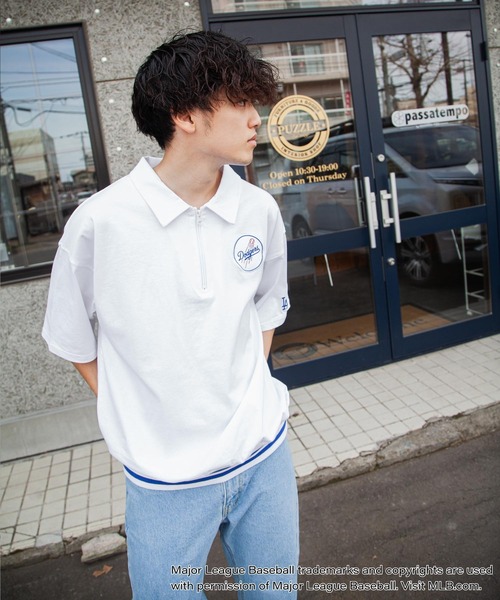 MLB tシャツ 「MLB / メジャーリーグベースボール」 ハーフジップ