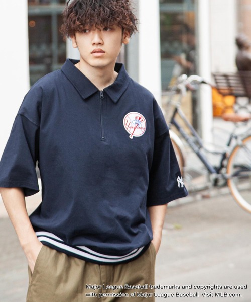 MLB tシャツ 「MLB / メジャーリーグベースボール」 ハーフジップ 