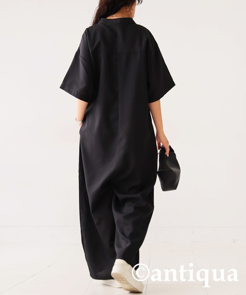 antiqua（アンティカ） サロペット オーバーオール 半袖オールインワン