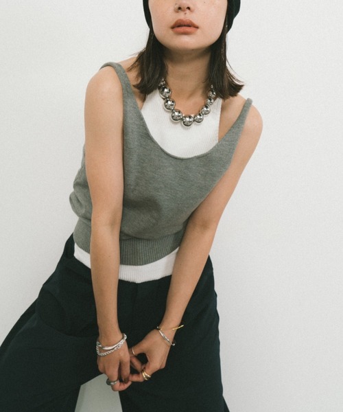 HANNE オープンバックニットタンク、カップインアメスリタンク オープンバックニットタンク（タンクトップ）｜HANNE（アン）の