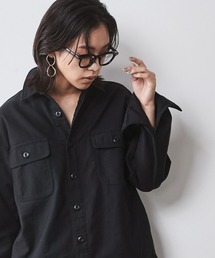 STANDARD CALIFORNIA ミリタリーシャツ Mサイズ ブラック CHIC STYLE（シックスタイル） ブラウス シャツ バックサテン