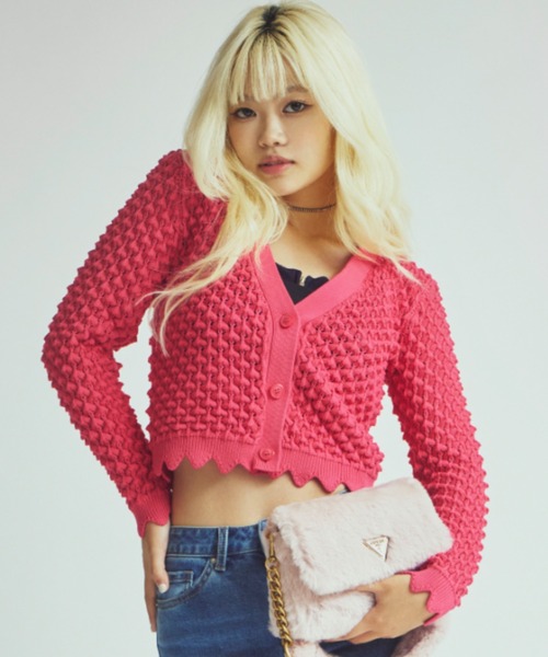 カーディガン LS Vn Pointelle Puruka Cardi レディース