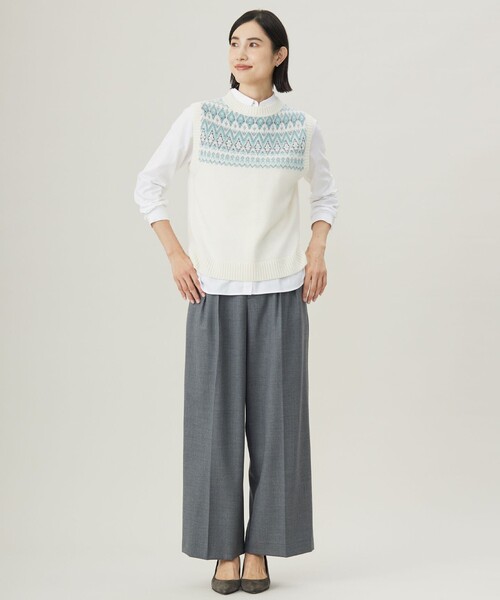 ベスト ジレ 「WEB限定・洗える」FAIR ISLE ニットベスト レディース ベスト ジレ 「WEB限定・洗える」FAIR ISLE ニットベスト
