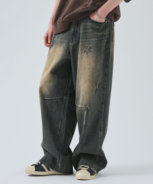 SWAGVIBE ジーンズ 「SWAGVIBE」Pinched Dye 3D Baggy Fit Denim