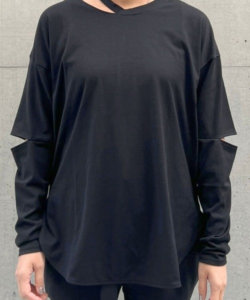 tシャツ 「 KariAng / カリアング 」 エルボースリットカットソー レディース KariAng tシャツ 「 / カリアング 」 エルボースリット
