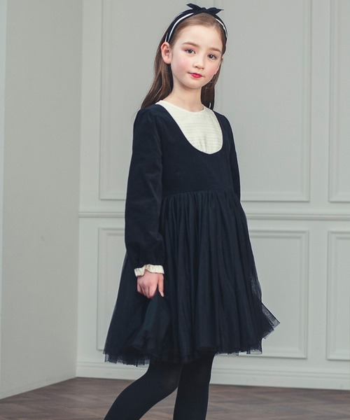 ヨーコチャンプチワンピース子供服キッズリボン セール】【110－140cm】シェイプドカット ワンピース(504880151