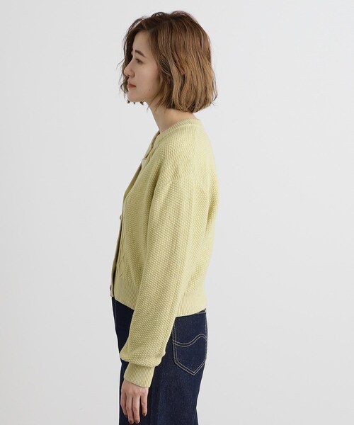 ENFOLD イエロー クロップドカーディガン BOX WIDE-CARDIGAN｜38｜BLK｜KNIT WEAR｜ENFÖLD OFFICIAL ONLINE