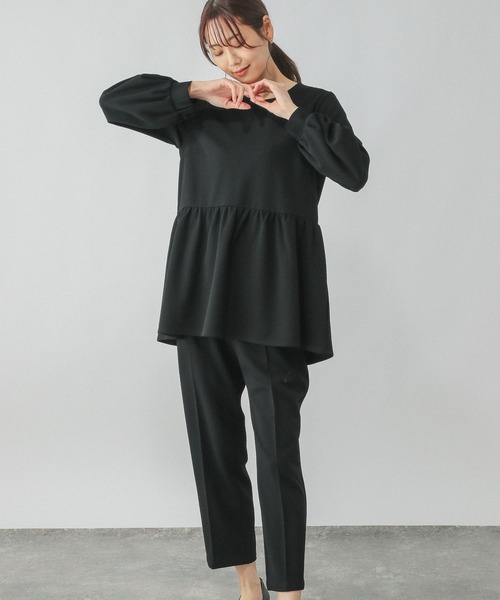 GLOBAL WORK パンツドレス スゴラクストレッチカットブラウス