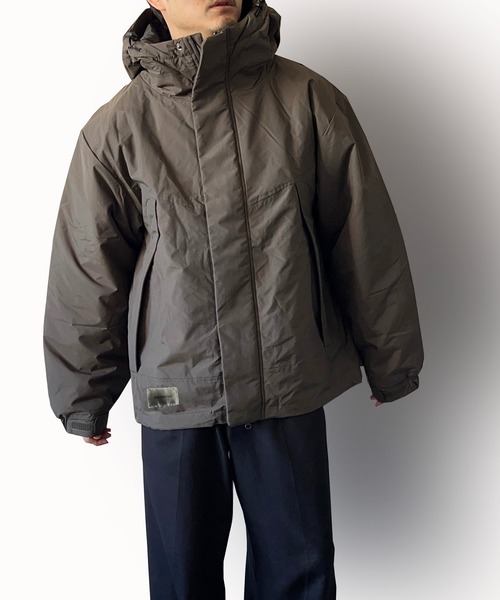 ナイロンジャケット ビッグシルエット中綿スタンドフーディー