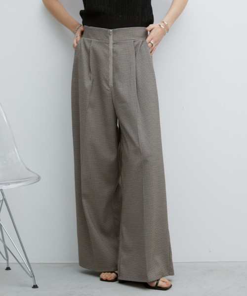 ジップワイドスラックス selleglant｜セレグランテ】SIDE ZIP WIDE SLACKS PANTS/サイド