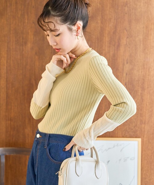 FREAK'S STORE ニット セーター 限定展開 袖 切り替え 配色