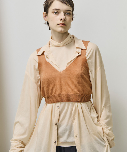 ブラウス シャツ unfil アンフィル / twisted cotton sheer jersey fluid shirt ツイストコットンシアージ unfil ブラウス シャツ アンフィル / twisted cotton sheer