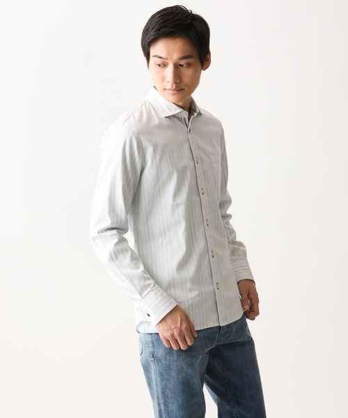 MK MICHEL KLEIN HOMME シャツ 「日本製生地使用」長袖シャツ/TC